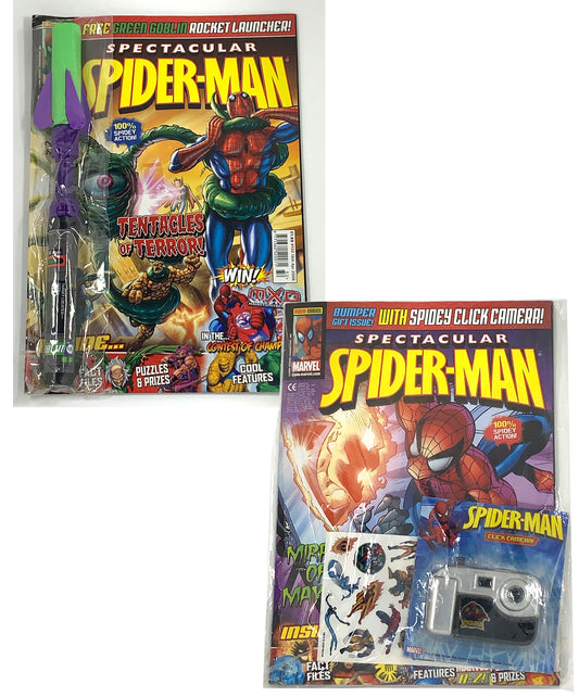 SPECTACULAR SPIDER-MAN #130, 132 UK MAGAZINES WITH PRIZES